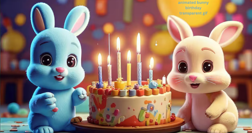 animated bunny birthday transparent gif
